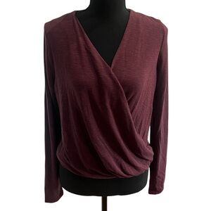 Michael Stars Deep Burgundy Wrap Blouse